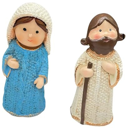 Presepe dipinto a mano Stalla Presepe Statua della Sacra Famiglia Decorazione da tavolo per la casa Statuine del presepe Natale Statue in resina Statua della Sacra Famiglia Centrotavola Decorazioni