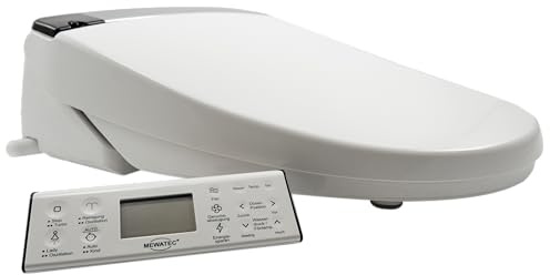 MEWATEC E900 Dusch-WC Aufsatz - elektrische smart Toilet mit Fernbedienung & automatischem Öffnen - Mit Durchlauferhitzer für Immer warmes Wasser