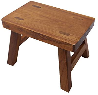 Solid Wood Tiny Step Stool for Kids Change Shoes Foot Stool Plant Stand Waterproof 6 inch