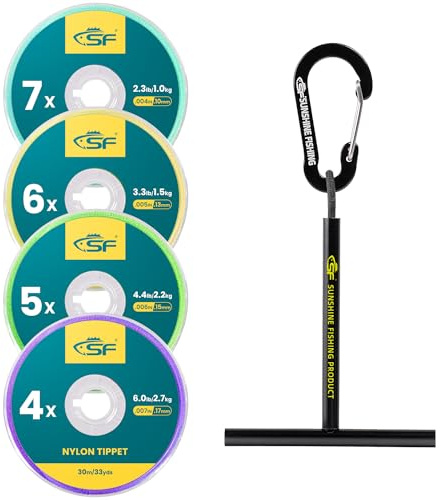 SF Ligne de pêche à la Mouche en Nylon monofilament Transparent avec Support de Bobine pour pêche à la Truite d'eau Douce 30 m 75 m 100 m 0 x 1 x 2 x 3 x 4 x 5 x 6 x 7 x
