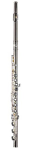 Monzani MZFL-350 Querflöte, Ringklappen, Neusilber, C-Stimmung, E-Mechanik, C-Fuß, Vorgezogenes G, Inklusive Etui und Zubehör, Deutsches Nickel, 430g
