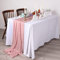 Dloapesy 90*300CM Semi-Sheer Table Runner Extra Long Pink Cheesecloth Gauze Cheesecloth Tablecloth Boho Rustic Table Cover for Kitchen Dining Room Bridal Shower Wedding Party Supplies (Pink)