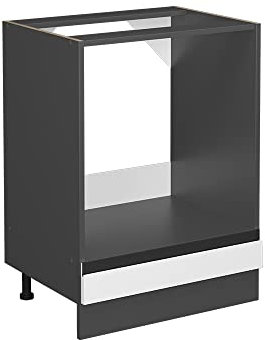 Vicco Armario para Horno Empotrado R-Line, Blanco/Antracita, 60 cm En Forma de J, sin encimera