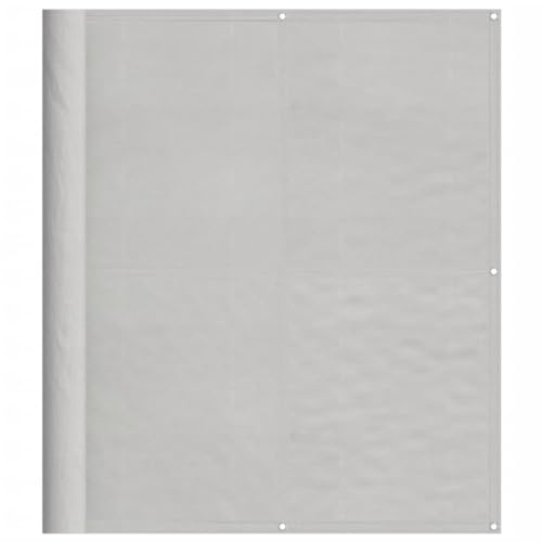 vidaXL Balkon Sichtschutz, Balkonbespannung mit Aluminium-Ösen, Balkonverkleidung Wasserfest, Balkonabdeckung Windschutz, Hellgrau 120x600cm 100% Polyester-Oxford