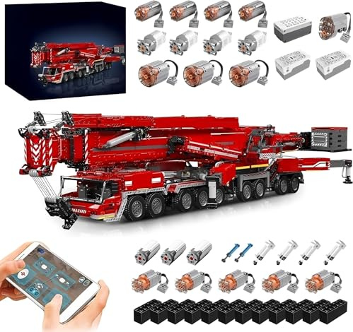 Technik Kran Ferngesteuert Liebheer LTM 11200 Set, Mit 20 Motoren, 8056-tlg