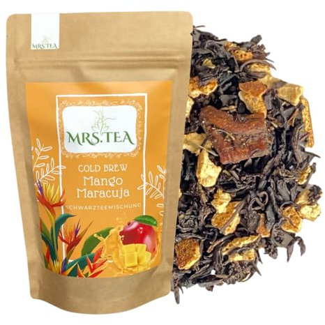 Mrs. Tea Mango Maracuja Cold Brew Tee | Schwarzteemischung zum kalt aufgießen | Eistee | Kaltaufguss