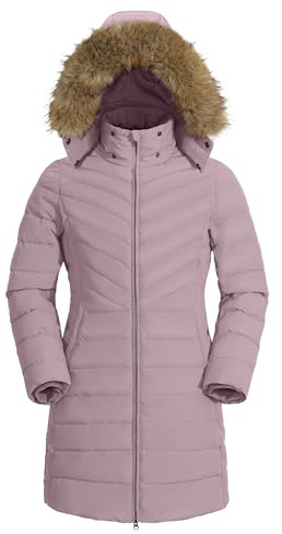Pioneer Camp Cappotto Invernale da Donna Lungo Caldo Trapuntato Impermeabile Giacca da Donna Invernale con Colletto in Pelliccia Artificiale Rimovibile, M