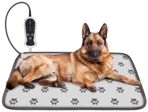 RC SLL Dog Heating Pad 86 x 53 cm, Electric Warming Pad for Dogs, Cats, Waterproof, Smart Thermostat Switch, Large Pet Heating Pad