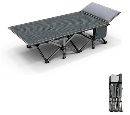 GBPLDMAQ Lettino da Campo con Cuscino Memory 4D, Letto Campeggio Tessuto Oxford a Righe 1200D Spesso Viaggio Letto Pieghevole per Casa Ufficio Spiaggia Giardino(190X71X35cm/75X28X14in)