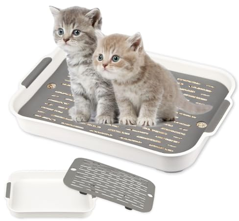 Bac Litiere Lapin, Animal Toilette, 37 * 24 * 5cm Bac à litière pour Lapin, Bac à litière pour Petit Animal Toilette, Entraîneur de Pot Utilisation en Cage, Plateau avec Grille pour Hamster