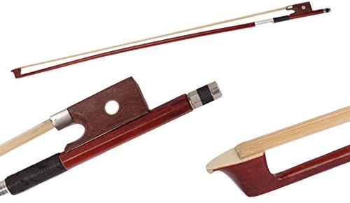 Bonnlo violin bow 3/4 Professional Bows for Fiddle Round Stick with Mongolian Horse Hair Beautiful Sound，Advanced Level 3/4 Full Size，Beginners and Musicians (3/4)