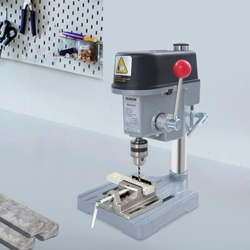 Mini Bench Drill Press 340W Corded Mini Table Drill DIY Portable Bench Drilling Machine with 3-Level Speed Adjustment (1-10mm Clamping; 25mm Max. Drilling Depth)