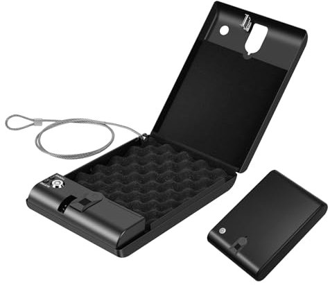 XRRJFYH Caja Fuerte para Armas de Fuego Pequeña Caja de Seguridad para Pistola para Mesilla de Noche, Automóvil, Debajo de la Cama(32.5x19x5cm/13x7.5x2inch)