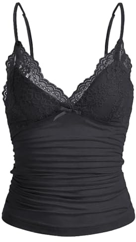 HTTDSLF Débardeur Femme Crop Top Sexy, Crop Tank Tops Basiques Débardeur, Y2K Gilet Cami Top, Femmes Débardeur Col RondTops sans Manches