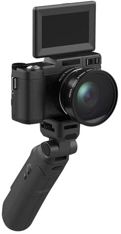 yakermur 4K digital Vlogging, 4K digitalkamera - 48 MP digital resekamera - anti-bord, pekskärm videobandspelare, resetillbehör för fotografering och video