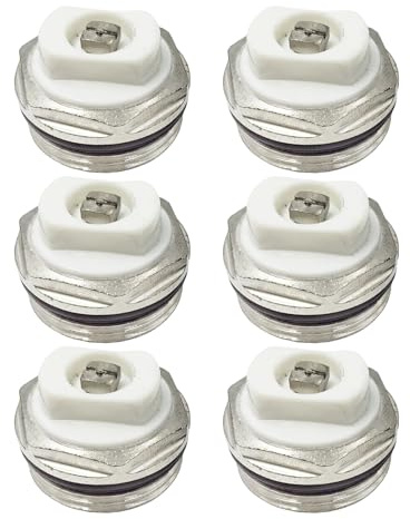 Pack of 6 Steel Radiator Bleed Valves 1/2inch Vent Valves Easy Install Radiator Air Vent Valves Radiator Bleed Valves