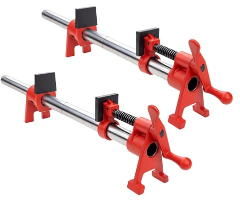 DEEFIINE 3/4 Inch Pipe Clamps for Woodworking with 30 Pipe, 2-Pack Heavy Duty Cast Iron Pipe Clamp Fixture Set, Complete Adjustable Clamping Kit for Cabinet Furniture Gluing Carpentry Workshop.(2)