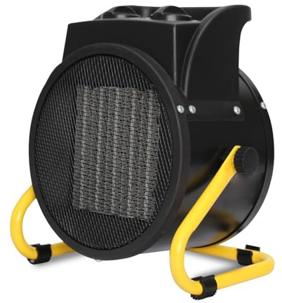 STAK - Calefacción de taller de 3000 W, generador de aire caliente con elemento calefactor cerámico, grado de protección IP20 con función de soplador y cabezal reclinable