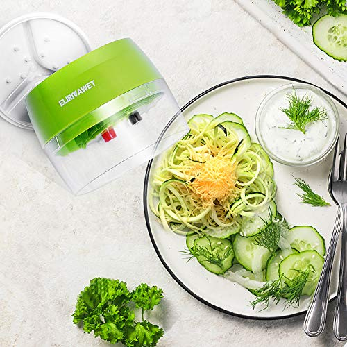 Cortador de Verdura, 4 en 1 Rallador de Verduras Calabacin Pasta Espiralizador Vegetal Veggetti Slicer Pepino, Espaguetis de Calabacin, Cortador Espiral Manual, Útiles de cocina prácticos