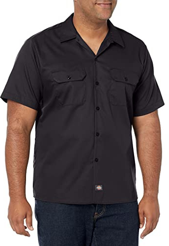Dickies Camisa de Trabajo Flexible de Manga Corta para Hombre