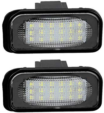 Aramox Lampe D'immatriculation, Lampe de Plaque D'immatriculation 18 Perles R & L LED Lumi¨¨re de Plaque D'immatriculation Assemblages D'¨¦clairage de Plaque D'immatriculation Automobile pour Classe