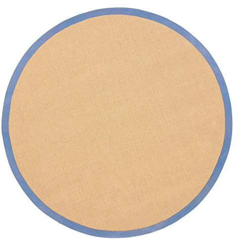carpetfine Sisalteppich Rund Blau Ø 200 | Moderner Teppich für Wohn- und Schlafzimmer