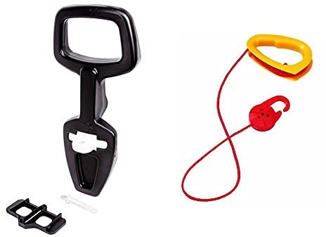 Big - Bobby Car Walker - 2-in-1 Lauflernhilfe und Rückenlehne in Einem, Griffhöhe bei 40cm & Bobby-Car-Seil - Schleppseil mit Griff und Aufwickelrolle, passend für Big-Rutschfahrzeuge, 172 cm