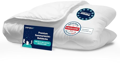 ZenPur - Piumone premium leggero e rinfrescante estivo, ipoallergenico con certificazione Ökotex - 155 x 220 cm
