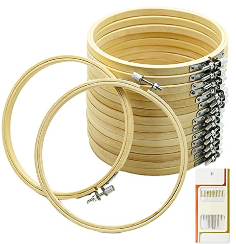 16 Pack 5 inch Mini Bamboo Circle,Embroidery Hoop Cross Stitch Hoop Ring for DIY Art Craft Handy Sewing