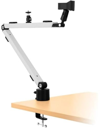 Streamplify Mikrofon Arm Mount ARM mit Zubehörschuh-Montageschiene - Mikrofonständer 360-Grad-Drehung, 210-Grad-Winkelanpassung - Mikrofonarm Platzsparend und Universell Kompatibel - Mikrofonhalter