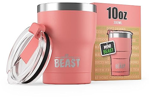 Greens Steel BEAST Termo Café para Llevar - 300ml I Flor I Taza Térmica de Acero Inoxidable Reusable I Taza Viajera de Doble Pared al Vacío