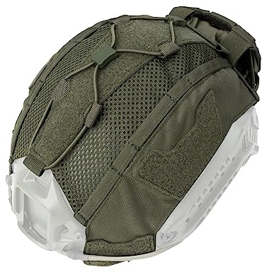 IDOGEAR Tactical Helmet Cover with Battery Pouch Counterweight Pouches for Fast Helmet Size M/L/XL Camoflage Multi-camo Helmet accessories 500D Nylon