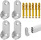 JTKREW Staffa da Parete con Flangia a U in Lega di Zinco per Tubi tondi (20 mm) - Staffa per Tubi portabiti, Armadio e Binario per Tende per Bagno, Guardaroba e Balcone