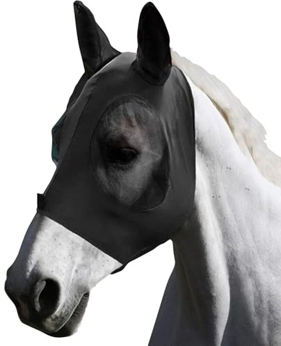 XFSRG Mascara Antimoscas Caballo Respirable Mascara Caballo Moscas con Protección Uvmascara para Caballos Antimoscas Máscara de Mosca con Malla Transpirable Protectores Oidos