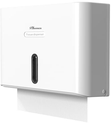 PLUSSEN Distributeur de Serviettes en Papier Mural pour Serviettes en Papier, Distributeur Commercial de Salle de Bain et de Cuisine, Pliage en Z/multipliage, capacité de 200 Feuilles (6007 argenté)