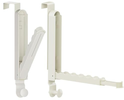 2 Pezzi Attaccapanni da Porta Estensibile e Pieghevole - Design Salva Spazio, appendini da porta, ganci appendiabiti da porta, appendi abiti per porte(Bianco latteo)