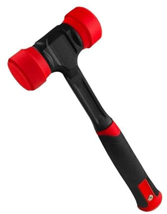 YIYITOOLS 40mm 2-Sided Soft Face Hammer,High Carbon Steel Forging,Double Face Installation Mallet with Non-Marring Solid PU Head,Shock-Absorbing Antislip Rubber Handle,for Sheet Metal,Flooring Install