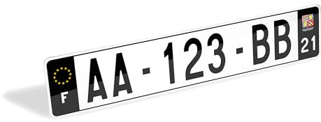 1 placa de matrícula de coche negra con ribete – placa de coche laterales negros – Placa decorativa de lujo 520 x 110 mm – resistente a los golpes, a la intemperie y a los rayos UV – con remaches