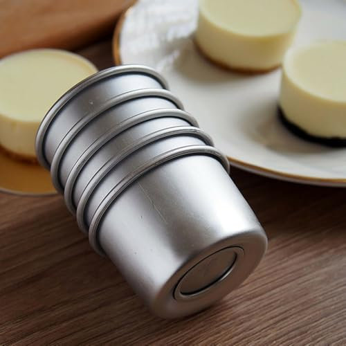 Mini tortiera in lega di alluminio con fondo rimovibile, perfetta per dessert e budini fai da te, ideale per vari tipi di torte (10 pezzi)