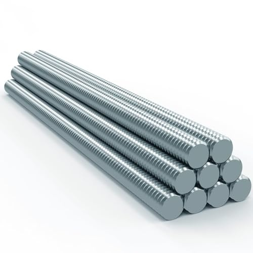 Lot de 10 tiges filetées métriques M3 x 1 m (100 cm) en acier zinc 4,8 entièrement fileté DIN 976