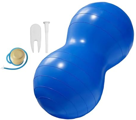 Jiuvaso Palla di Arachidi con Pompa per Il Fitness, Portatile, per la stabilità, per l'equilibrio e la Seduta, per l'allenamento a casa, per Bambini e, Blu