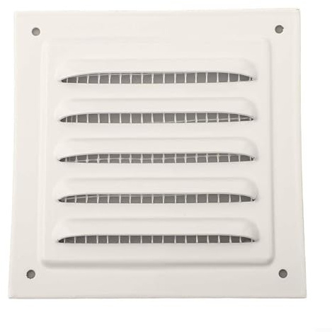 Griglia di ventilazione quadrata in metallo con rete, griglia di ventilazione in alluminio, resistente alla ruggine, per aperture di pareti o soffitti interni ed esterni (350 x 350 mm)