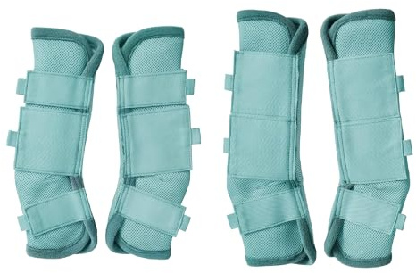 Gallopoff Lot de 4 Guêtres Chevaux, Éviter de Taper du Pied, Vert Menthe L