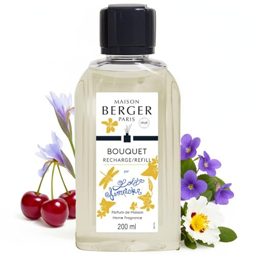 Maison Berger – Recarga para bouquet perfumado Lolita Lempicka – Perfume de hogar 200 ml – Fabricado en Francia – Difusión prolongada, suave y continua