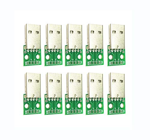 DollaTek 10Pcs Connettore USB Maschio/Mini Adattatore da USB a Dip Connettore Femmina da 2.54 mm a 5 Pin Connettore Tipo B USB2.0 USB Convertitore USB-01