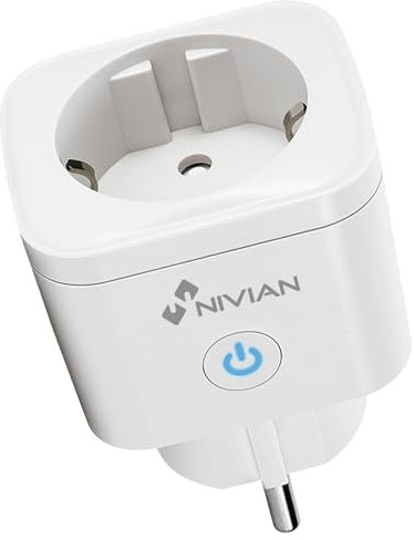 Nivian Intelligente Steckdose – WLAN 2,4 GHz – Bis zu 16 A und 3680 W – Überspannungsschutz und Kontrolle des Energieverbrauchs – Kompatibel mit Amazon Alexa und Google Home Fernbedienung mit Tuya APP