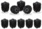 Relaxdays 10 x WC Bürstenkopf im Set, lose Toilettenbürsten 12mm Gewinde, Ersatzbürstenkopf, Ø 7 cm, Wechselbürstenkopf, schwarz