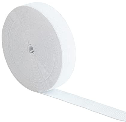 EVYIENEN Gummiband Weiß 15mm Breit - 10 Meter, Elastisches Band Elastische Gummiband für Hosengummi Haushalt DIY Handwerk Stoffe Zum Nahen