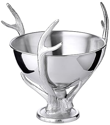 EDZARD champagnekylare Lita (höjd 37 cm, Ø 31 cm), silverfärgad, förnicklad aluminium, hornutseende