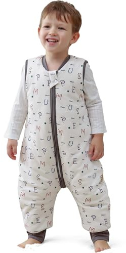 MIKAFEN Baby Winter Sleeping Bag with Feet,Cotton Kids Sleeping Bag 2.5Tog with Legs, Alphabet 70cm/6-18months